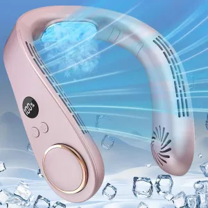 Neck Fans for Women Rechargeable,Portable Air Conditioners Neck Coolers for Hot Weather,Personal Conditioned Neckband AC Unit,Leafless Hanging Hand-free Mobile Body Fans for Mom Dad Kid Birthday Neck fan for hands-free comfort