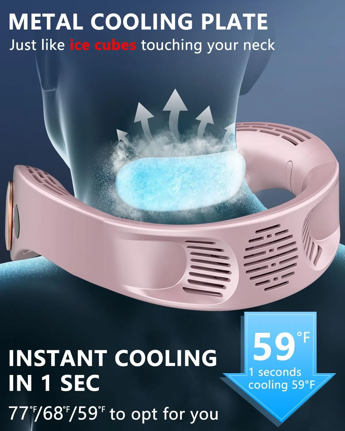 Neck Fans for Women Rechargeable,Portable Air Conditioners Neck Coolers for Hot Weather,Personal Conditioned Neckband AC Unit,Leafless Hanging Hand-free Mobile Body Fans for Mom Dad Kid Birthday