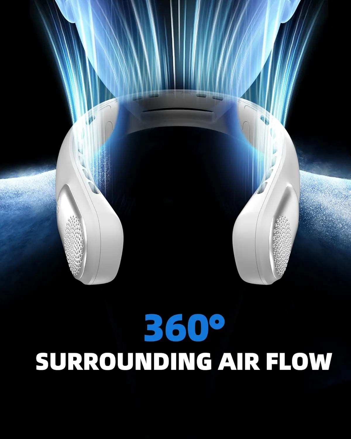 neck fans that blow cold air, 4000 mAh Battery Operated Personal Fan around Neck with LED Display, 3 Wind Speed, Fast Cooling, Fast Cooling,USB Rechargeable Fan for Men Women Outdoor