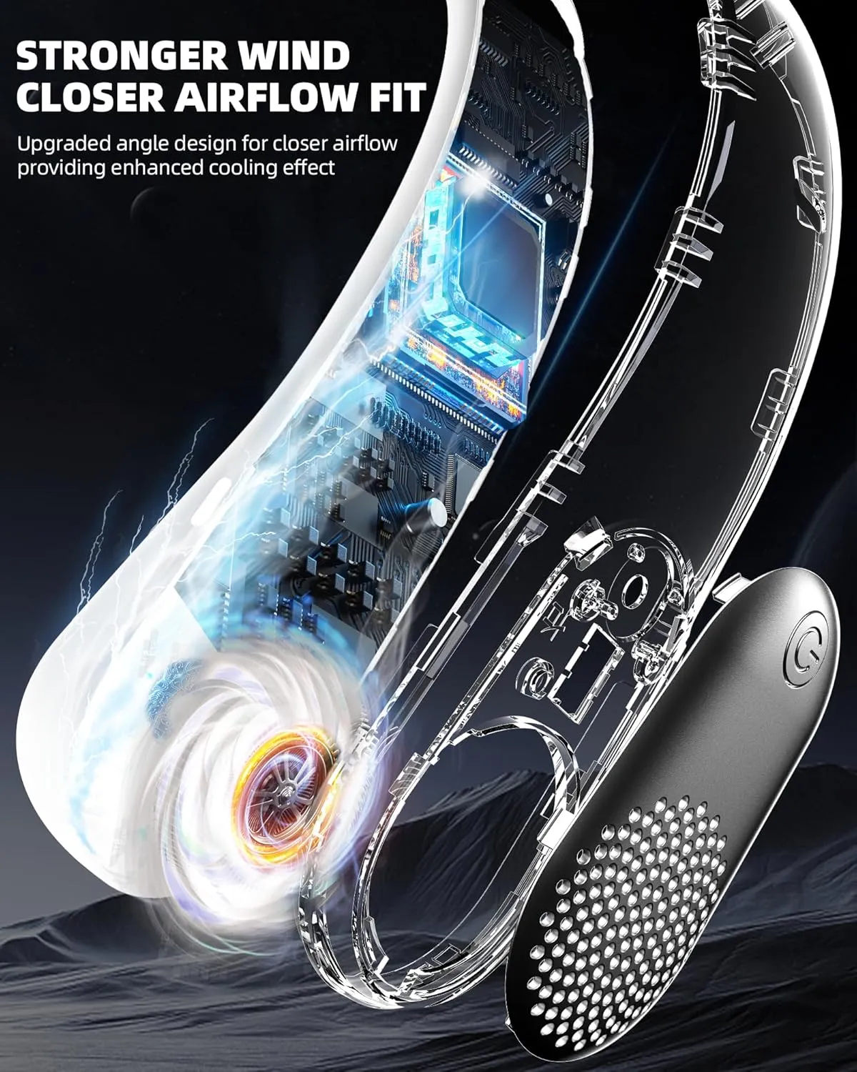 neck fans that blow cold air, 4000 mAh Battery Operated Personal Fan around Neck with LED Display, 3 Wind Speed, Fast Cooling, Fast Cooling,USB Rechargeable Fan for Men Women Outdoor
