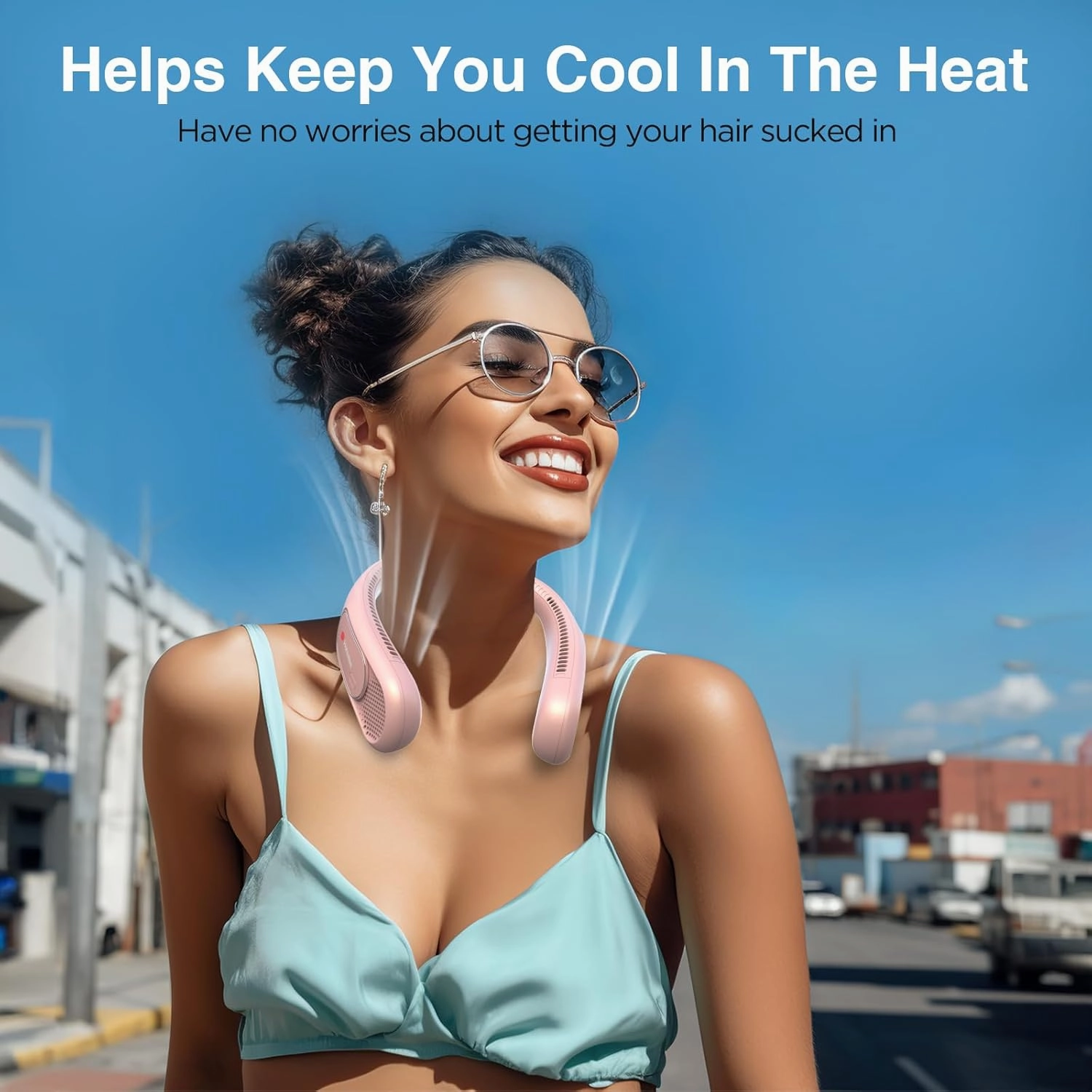 Neck Fan, Hands Free Bladeless Neck Fans Portable Rechargeable, 6000 mAh Battery Operated Wearable Personal Fan, Cooling Neck Fan, 3 Speeds, USB Fan Gifts for Men, Women, Travel, Outdoor