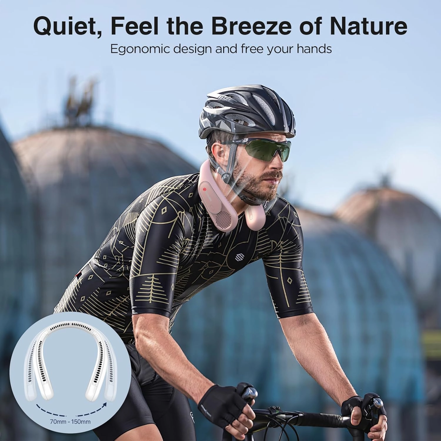 Neck Fan, Hands Free Bladeless Neck Fans Portable Rechargeable, 6000 mAh Battery Operated Wearable Personal Fan, Cooling Neck Fan, 3 Speeds, USB Fan Gifts for Men, Women, Travel, Outdoor