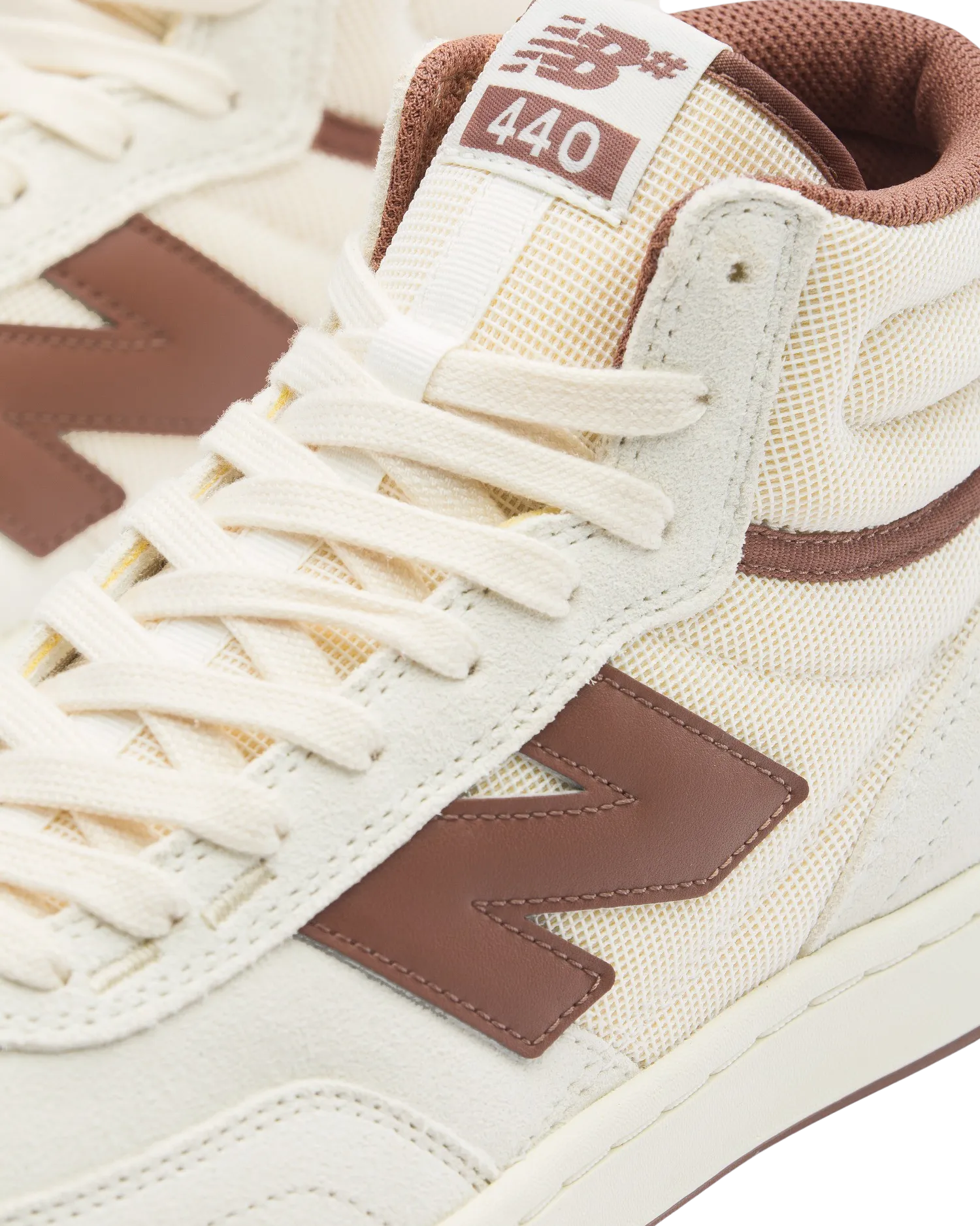 New Balance Sneakers Numeric 440 High V2 Shoes in Sea Salt & Dark Brown