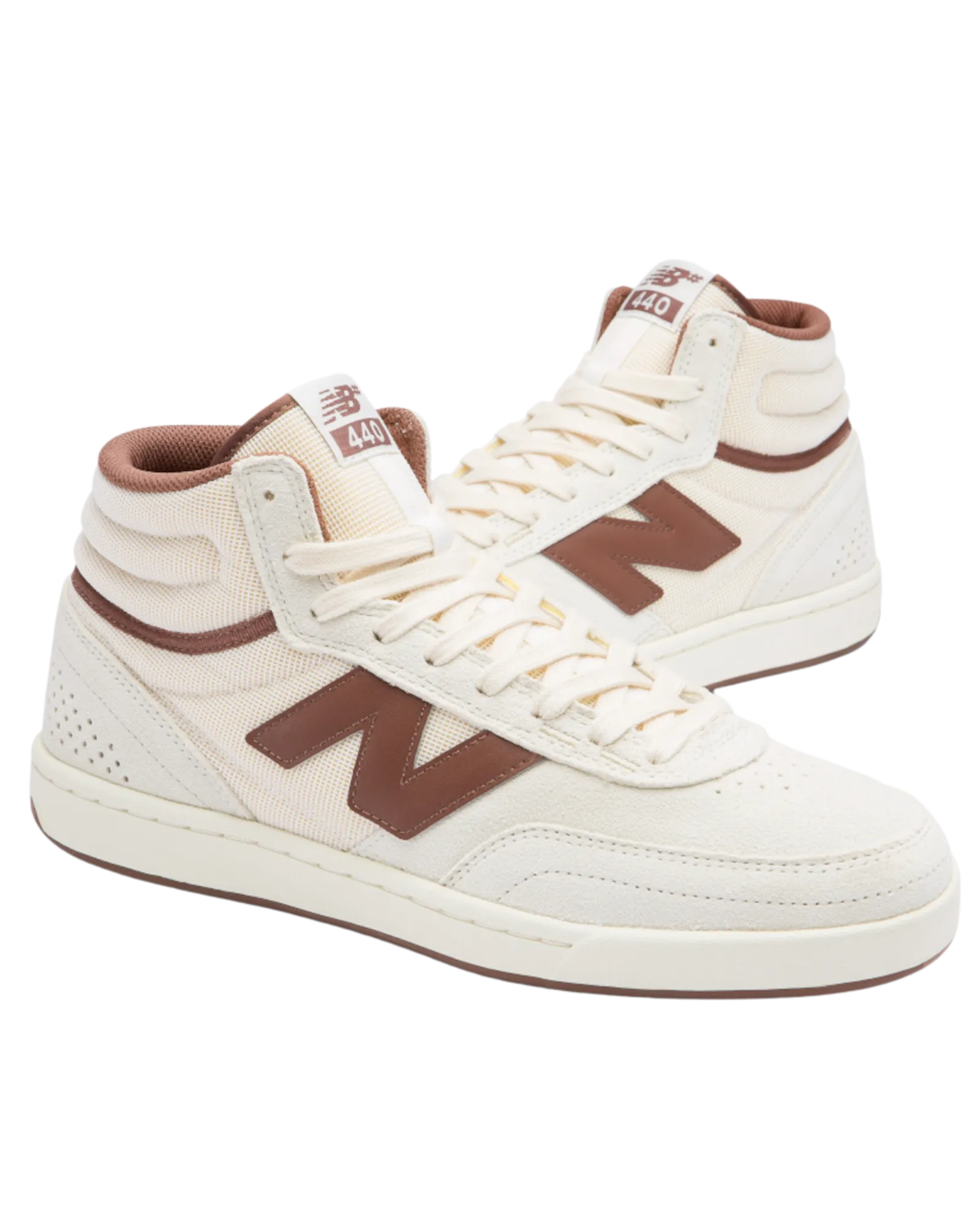 New Balance Sneakers Numeric 440 High V2 Shoes in Sea Salt & Dark Brown