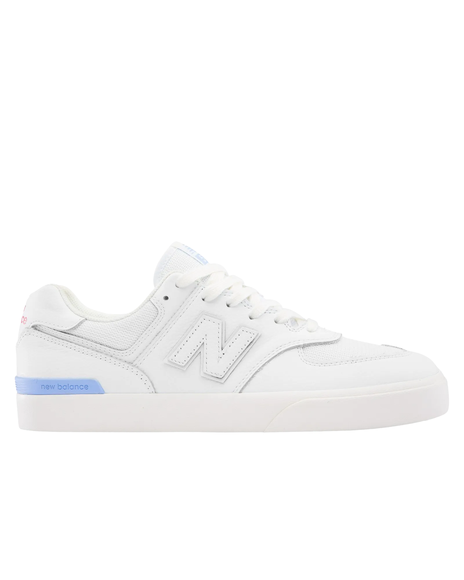 New Balance Sneakers Numeric 574 Vulcanized Shoes in White & Baby Blue