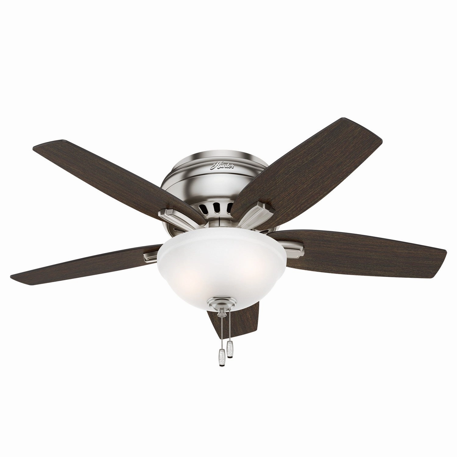 Newsome 42"Ceiling Fan Brushed Nickel hugger fans for rooms with low ceilings