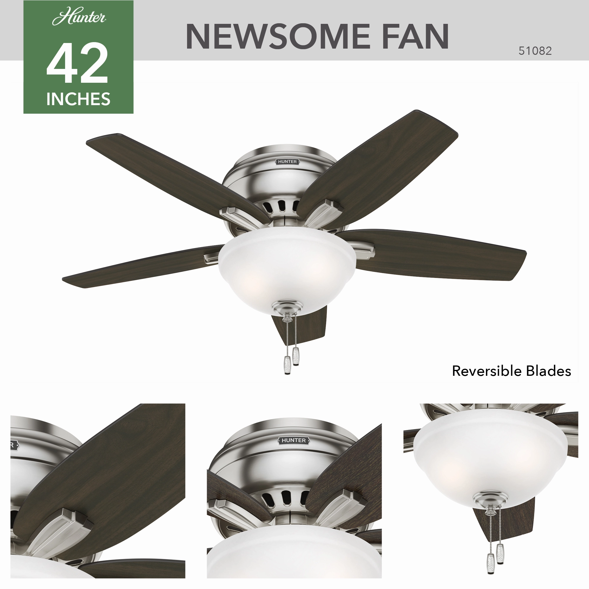 Newsome 42"Ceiling Fan Brushed Nickel