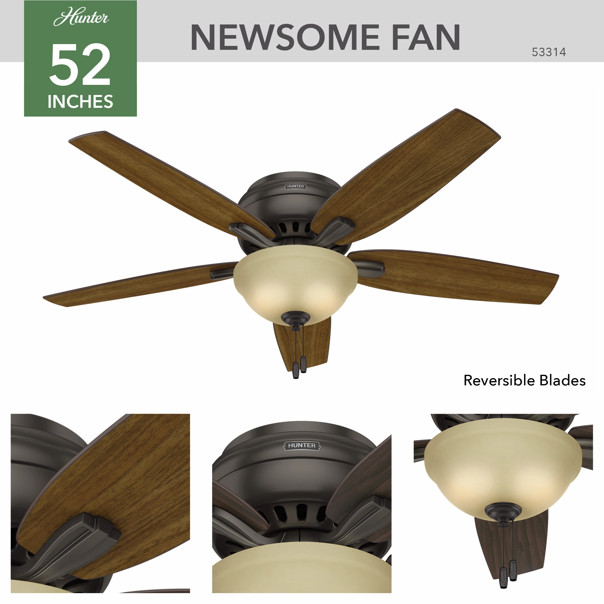 Newsome 52"Ceiling Fan Premier Bronze