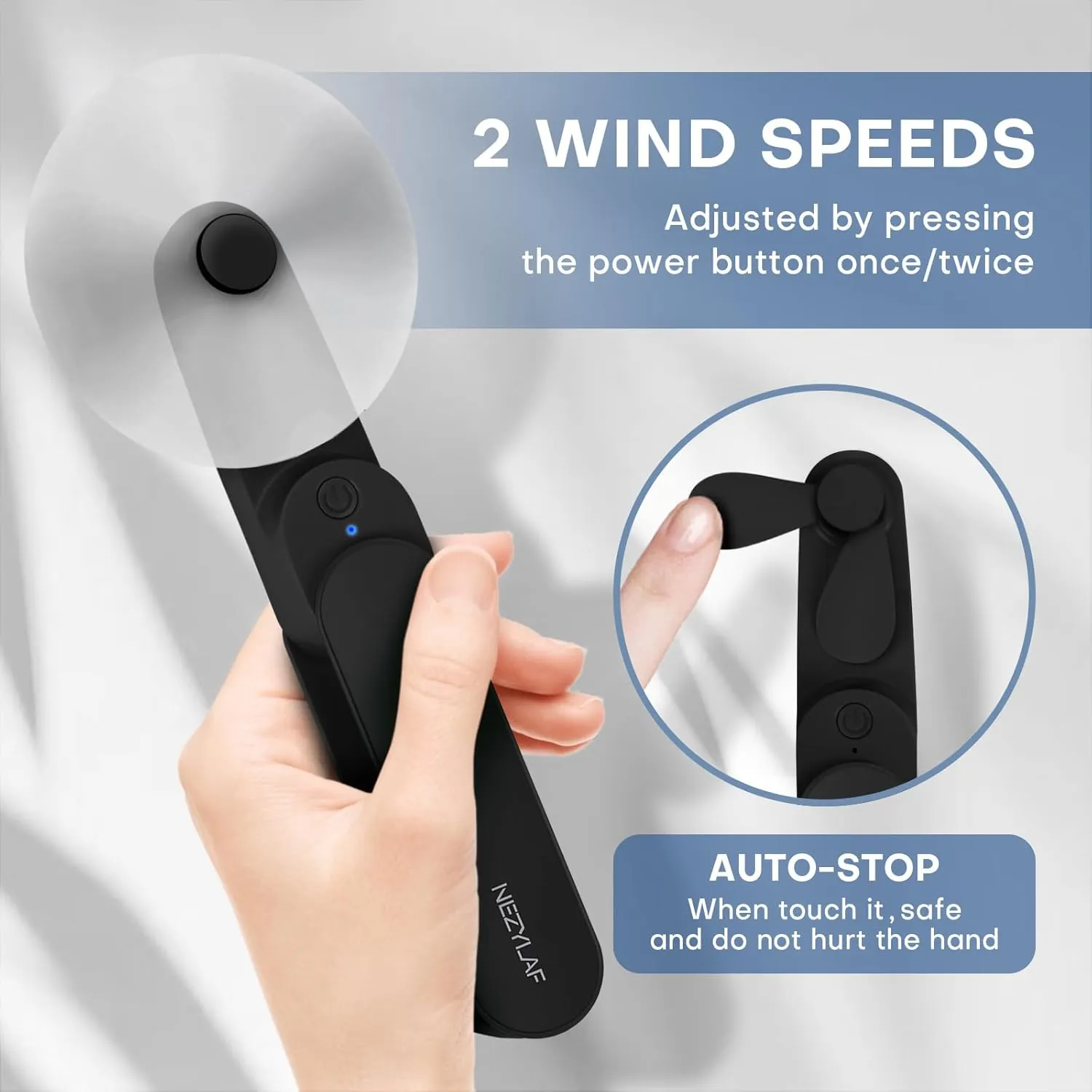 Nezylaf Portable mini handheld Fan, small Rechargeable Personal Fan for 9-15 Hours Runtime, Pocket Design for Travel/Women Essentials/vacation/beach/vacation/airplane/disney