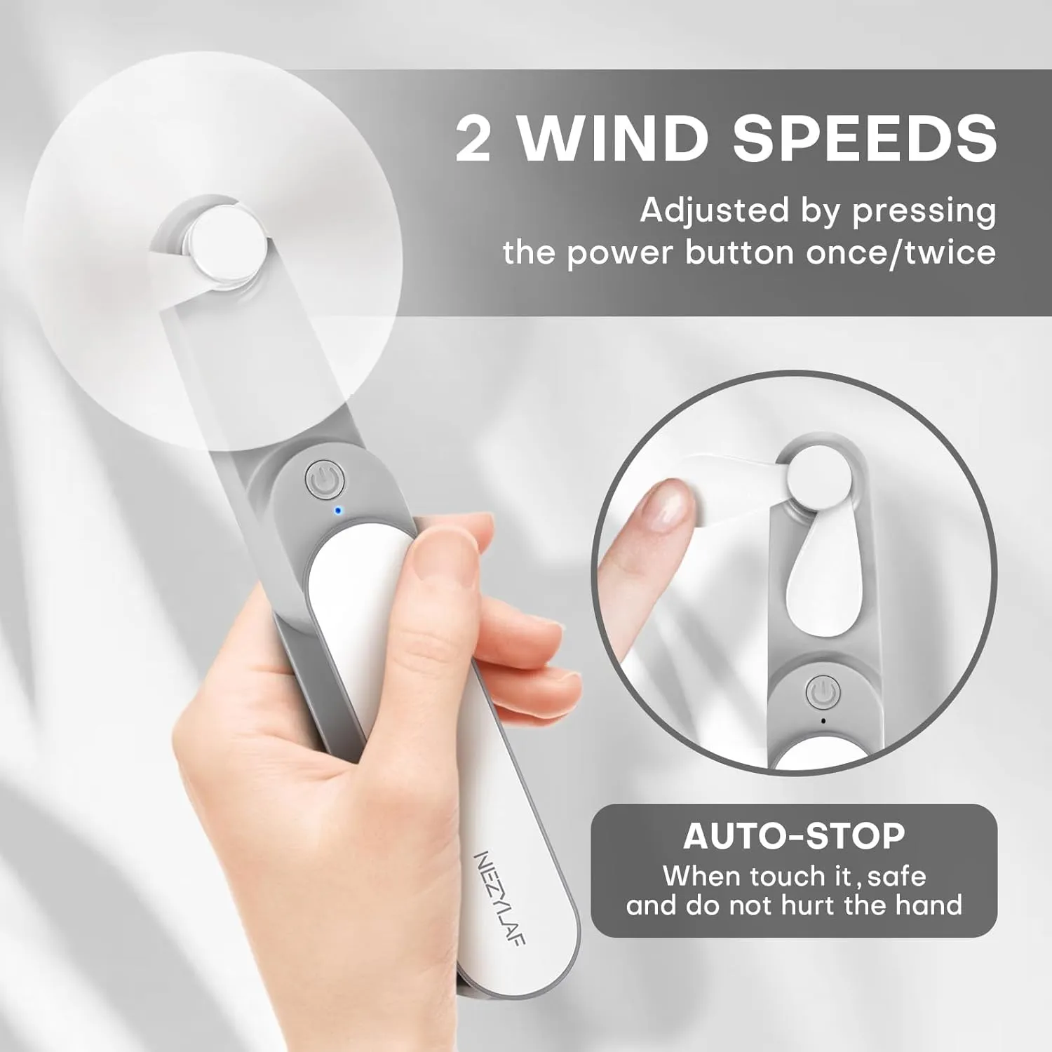 Nezylaf Portable mini handheld Fan, small Rechargeable Personal Fan for 9-15 Hours Runtime, Pocket Design for Travel/Women Essentials/vacation/beach/vacation/airplane/disney