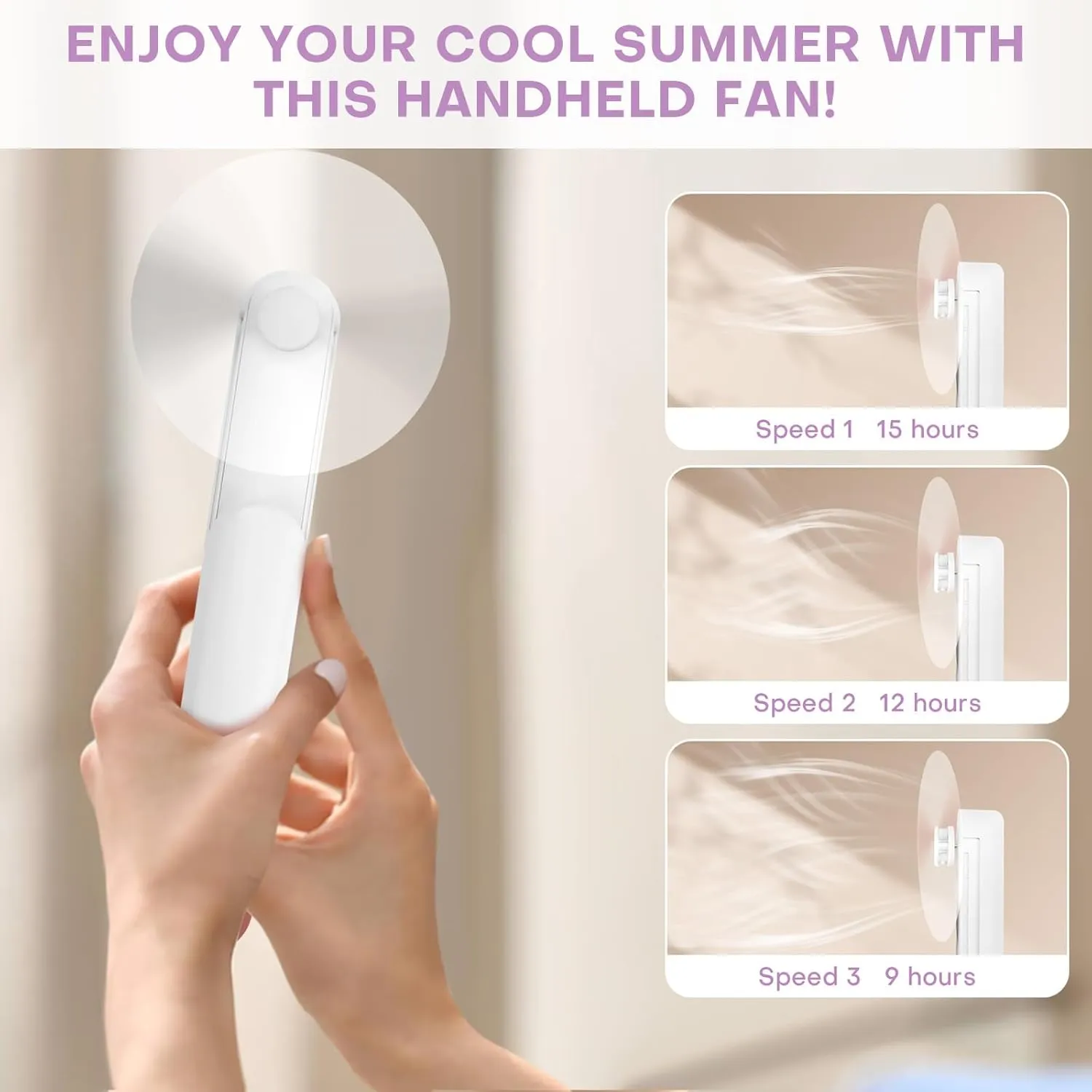 Nezylaf Portable Mini Handheld Fan, Small Rechargeable Personal Fan with Pocket Power Bank Design for Travel/Women Gifts/Disney World Accessories/Theme Park Essentials