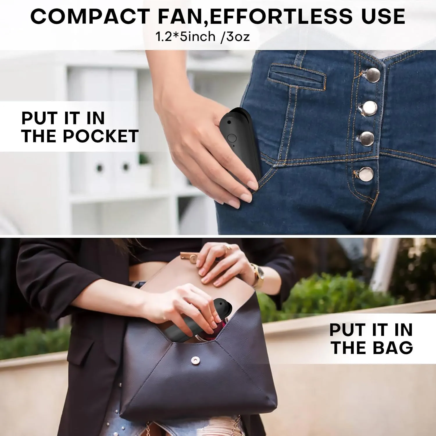 Nezylaf Portable Mini Handheld Fan, Small Rechargeable Personal Fan with Pocket Power Bank Design for Travel/Women Gifts/Disney World Accessories/Theme Park Essentials