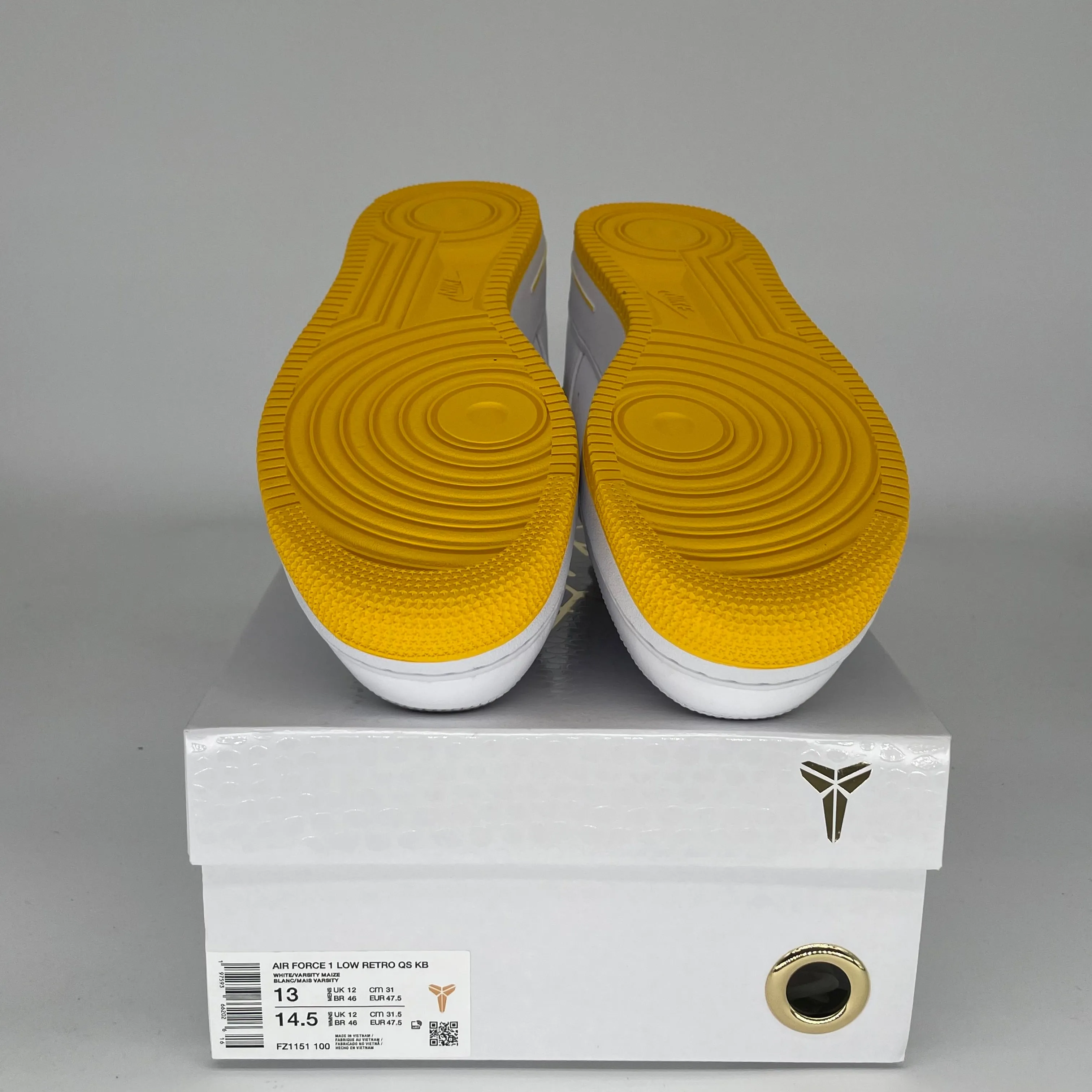 NIKE AIR FORCE 1 LOW KOBE BRYANT LAKERS HOME SIZE 13 FZ1151-100