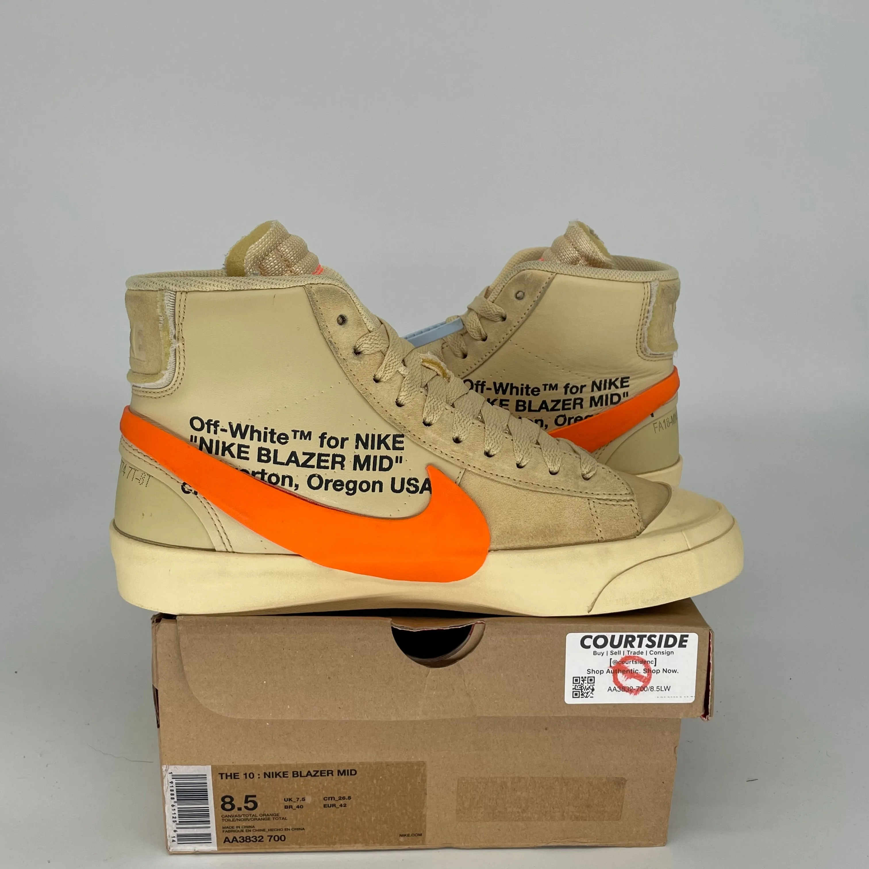 NIKE BLAZER MID OFF WHITE ALL HALLOWS EVE SIZE 8.5 AA3832-700