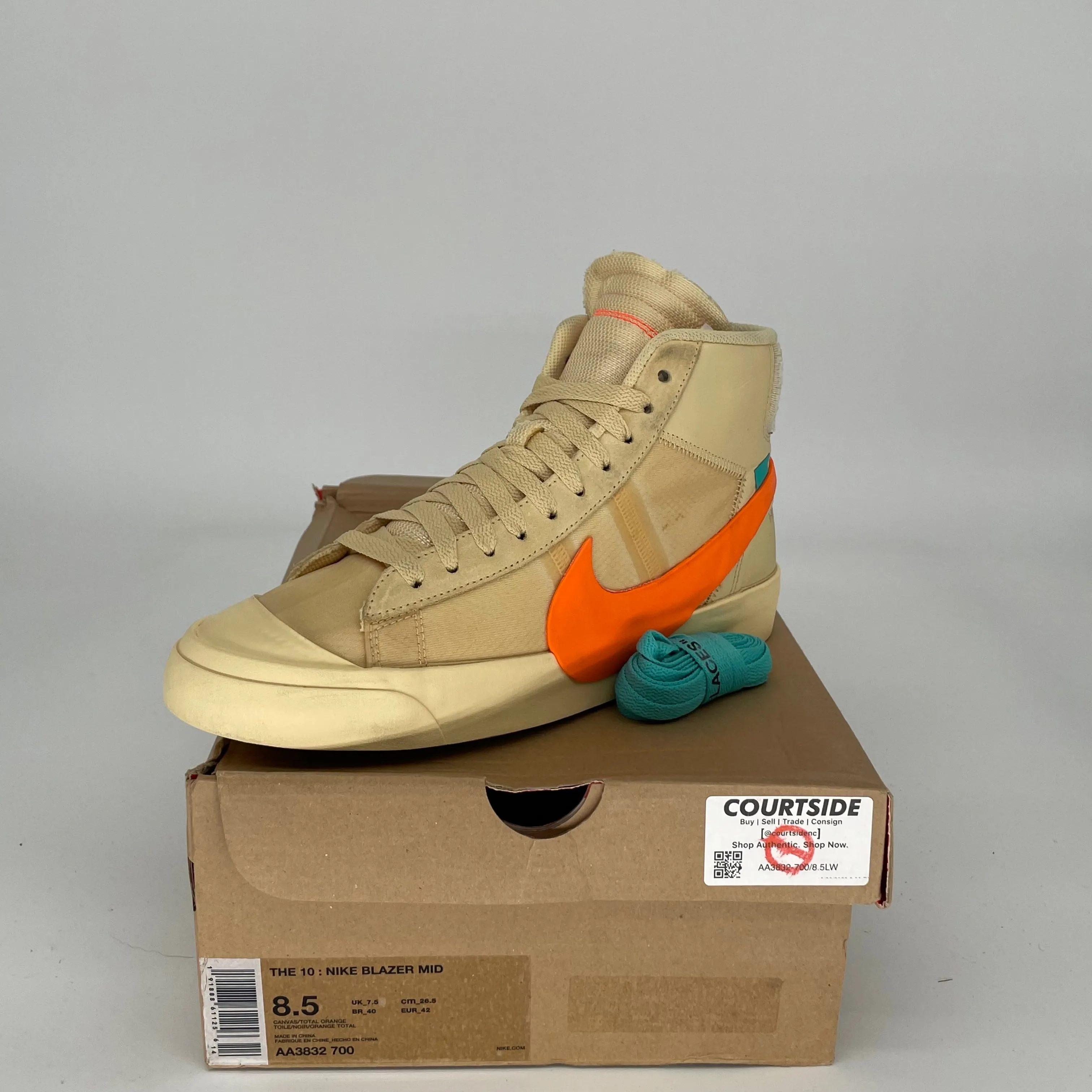 NIKE BLAZER MID OFF WHITE ALL HALLOWS EVE SIZE 8.5 AA3832-700