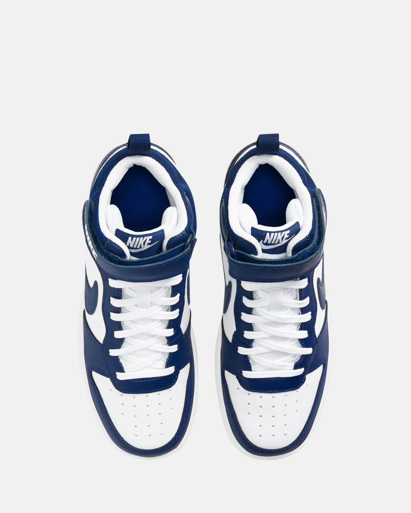 Nike Kids' Shoes Court Borough Mid 2 Grade School White/Blue Void/Signal Blue