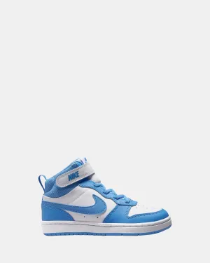 Nike Kids' Shoes Court Borough Mid 2 Pre-School White/Blue Beyond