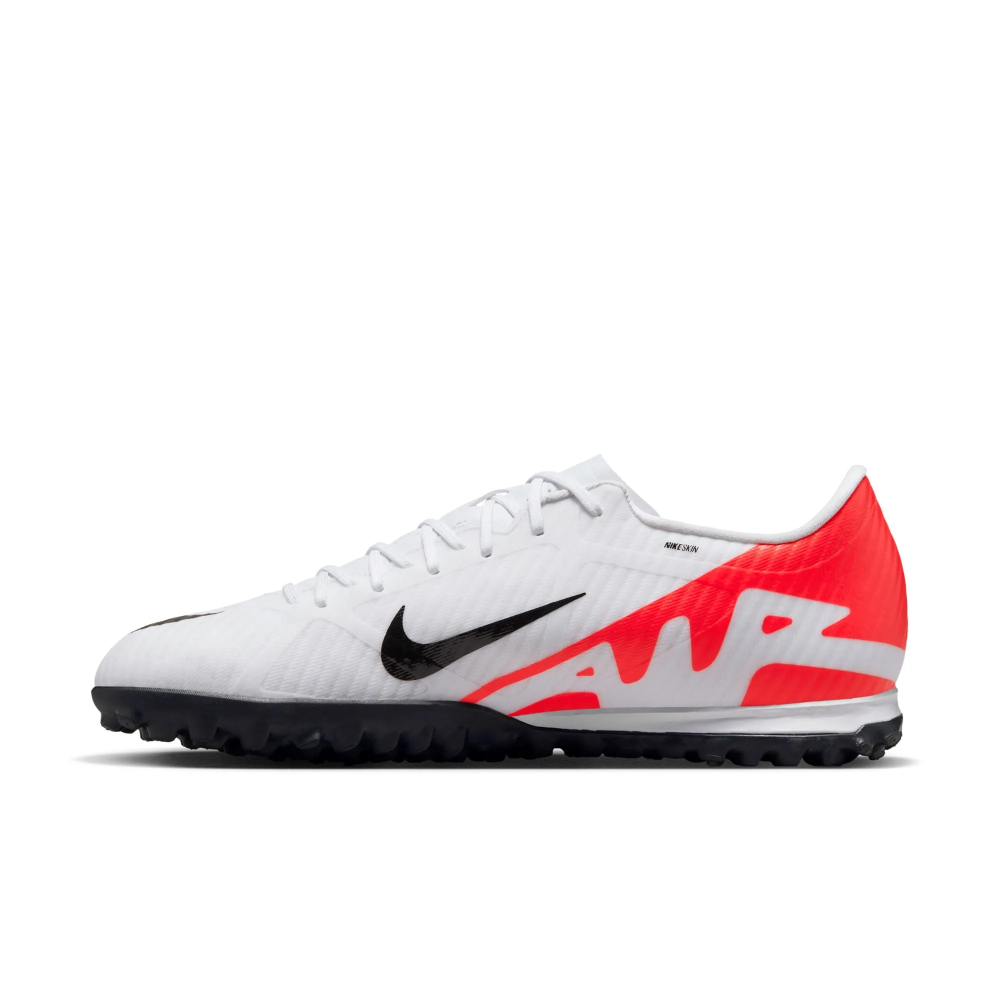 Nike Zoom Mercurial Vapor 15 Academy TF Turf Soccer Shoes - Bright Crimson/ White - Black