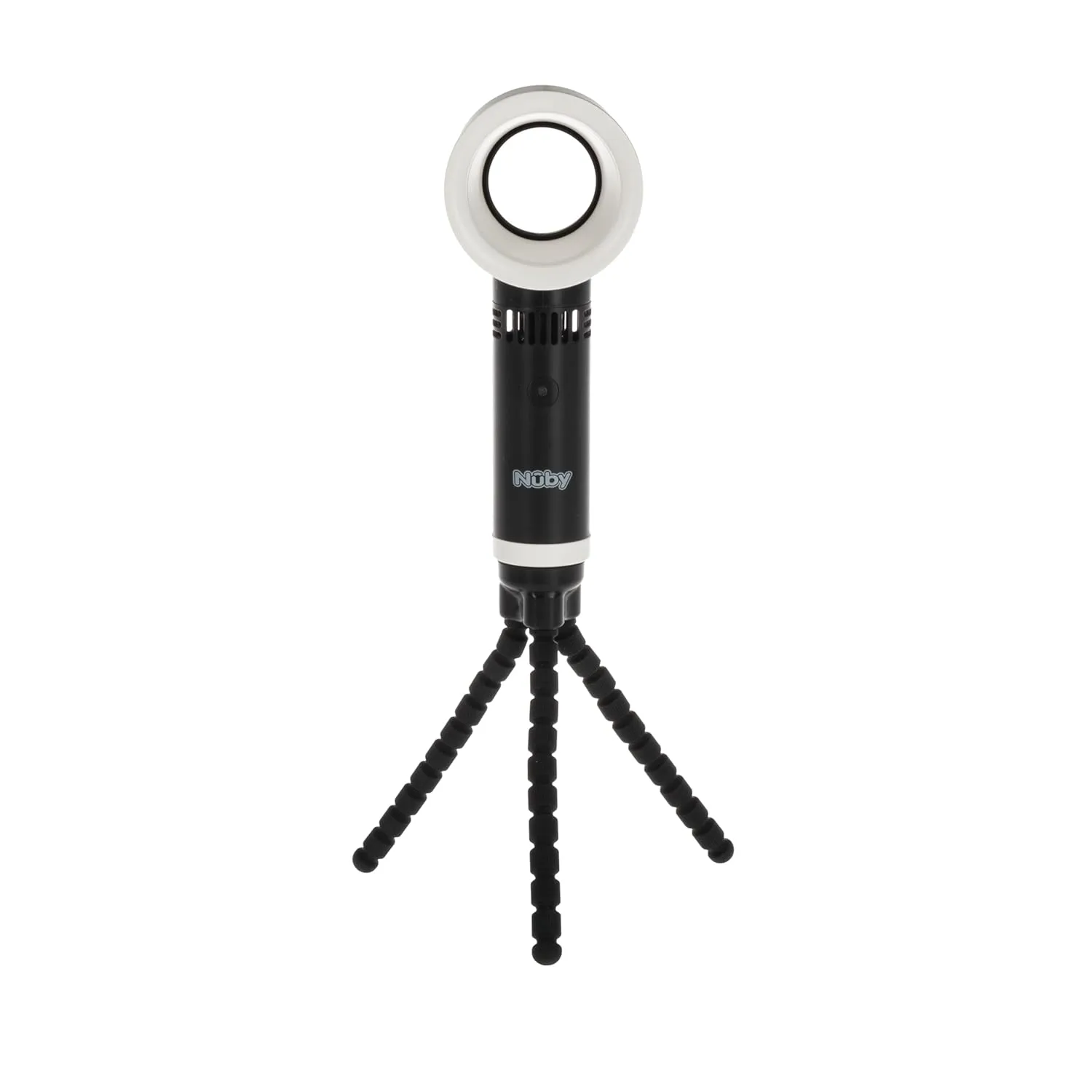 Nuby Baby Safe Bladeless Quiet Cooling Fan with Flexible Tripod Legs | 3 Cooling Modes | Rechargeable USB Cord Included | Black Small bladeless fan for quiet cooling