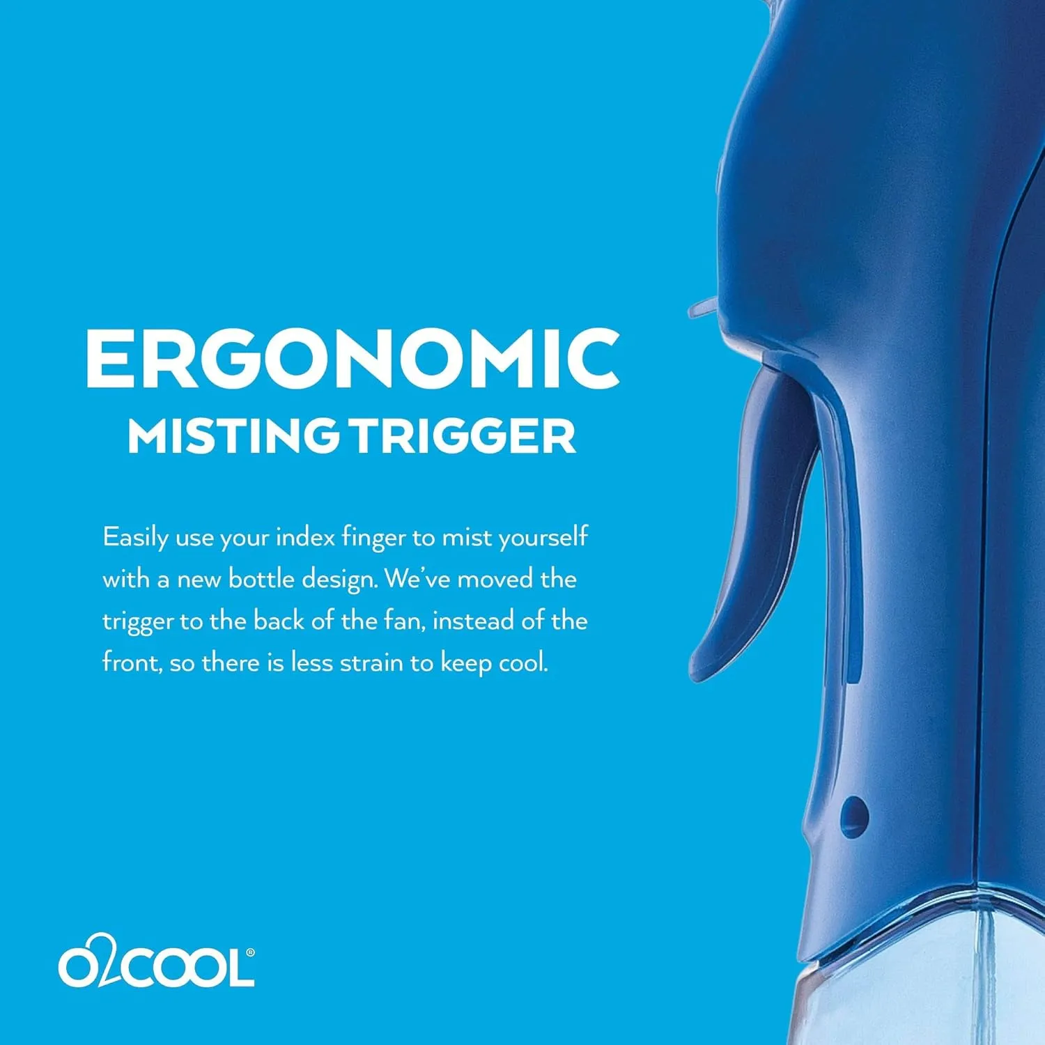 O2COOL 2 Pack Elite Battery Powered Handheld Water Misting Fans (Blue)