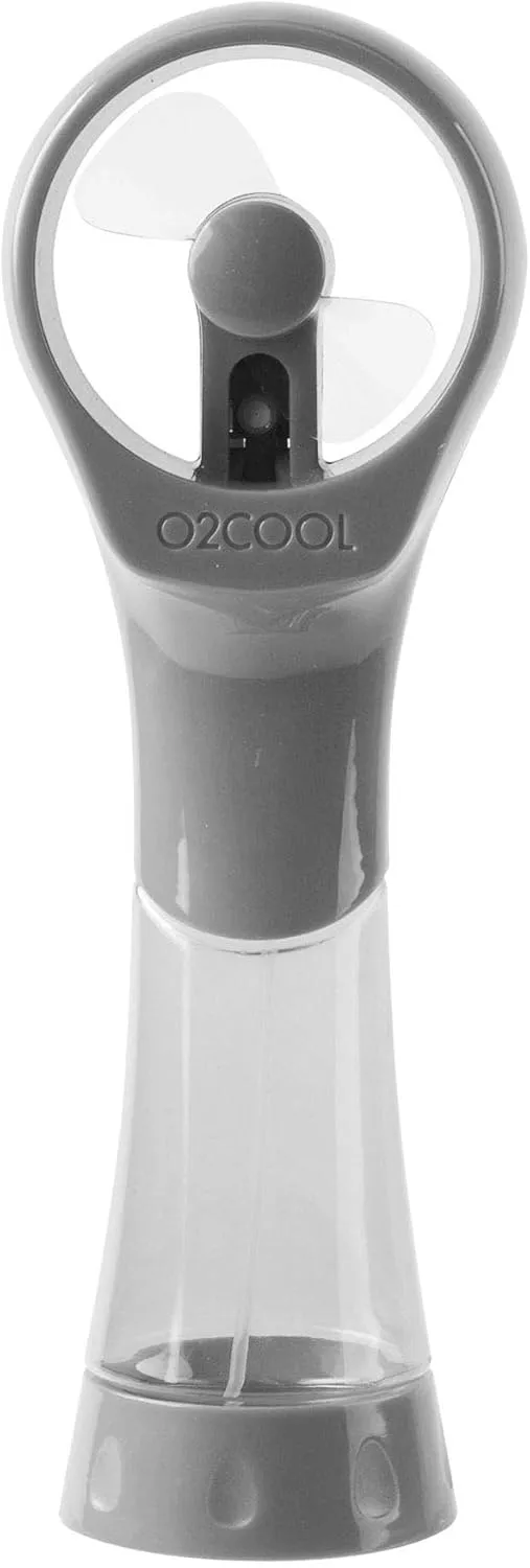 O2COOL 2 Pack Elite Battery Powered Handheld Water Misting Fans (Grey)