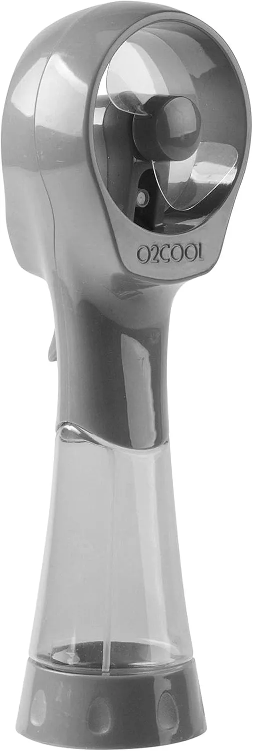 O2COOL 2 Pack Elite Battery Powered Handheld Water Misting Fans (Grey)