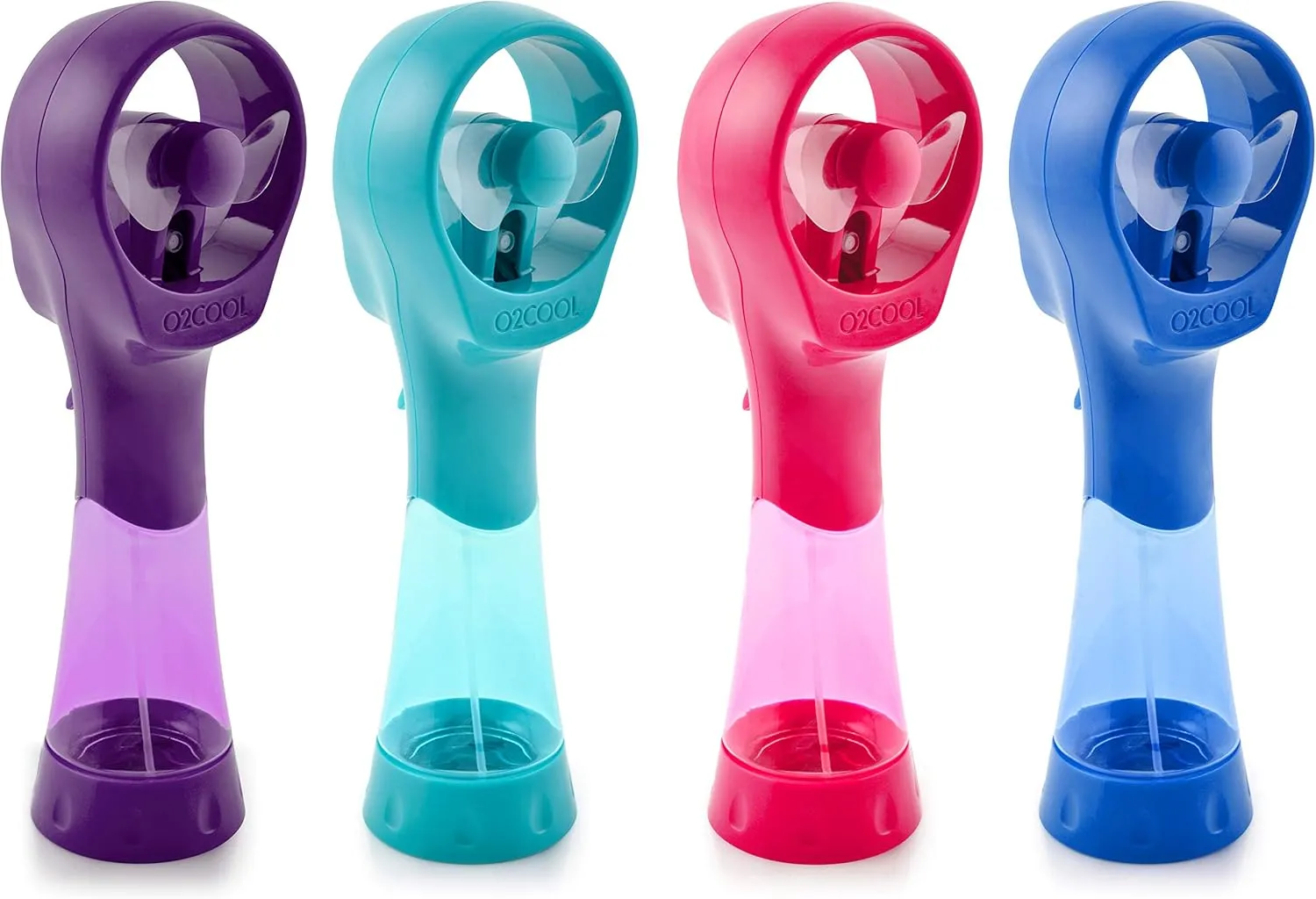 O2COOL 2 Pack Elite Battery Powered Handheld Water Misting Fans (Grey)