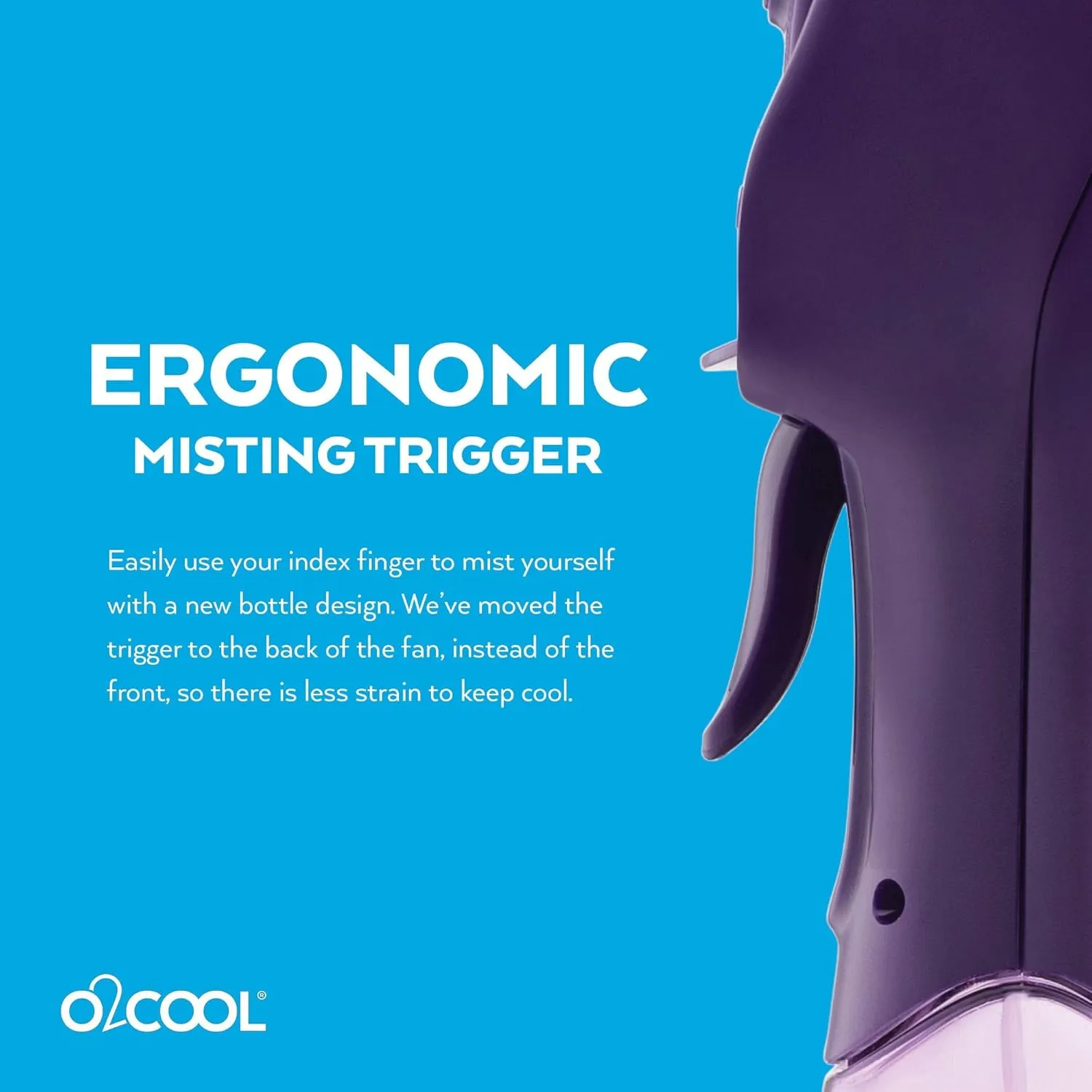 O2COOL 2 Pack Elite Battery Powered Handheld Water Misting Fans (Purple)
