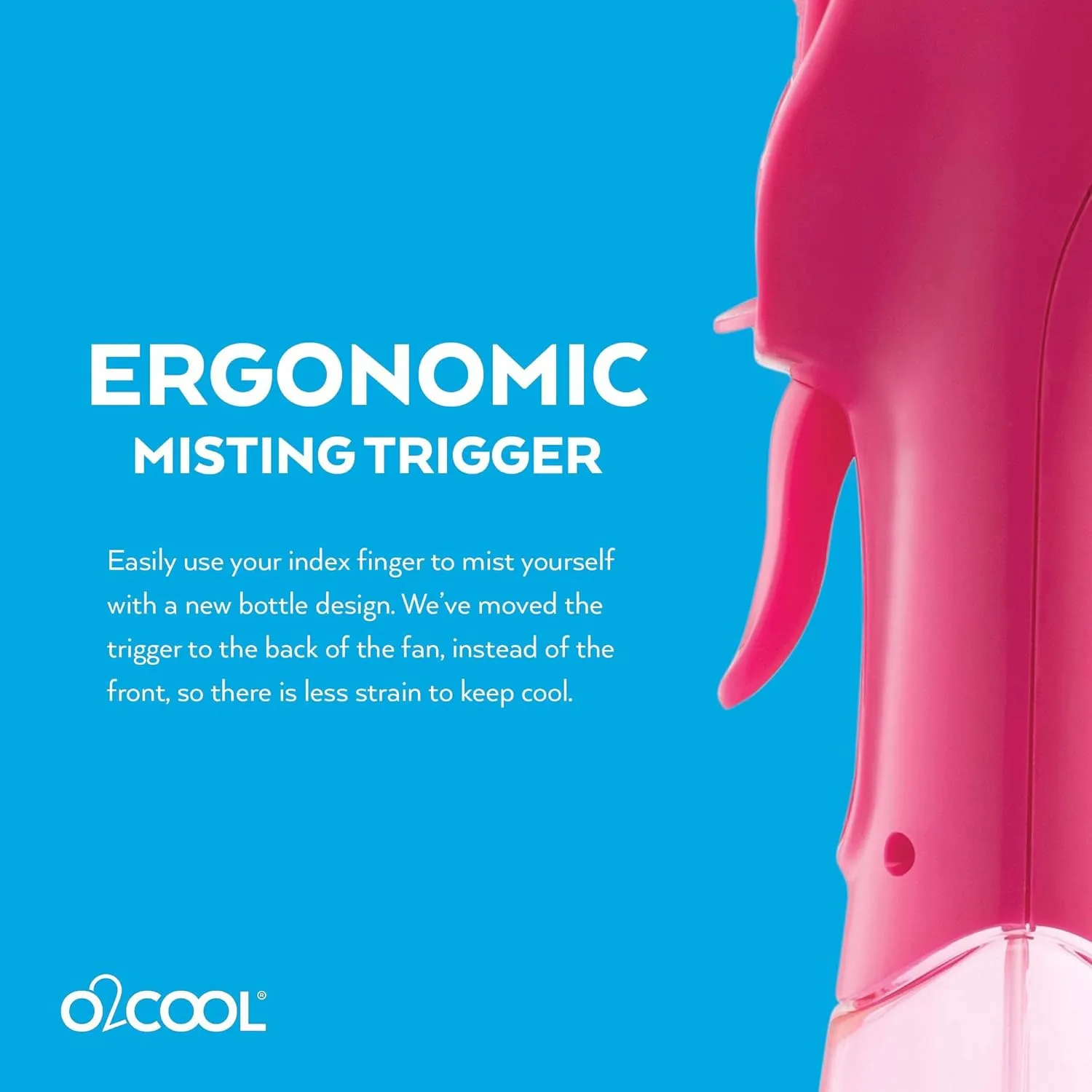 O2COOL 2 Pack Elite Battery Powered Handheld Water Misting Fans (Raspberry)
