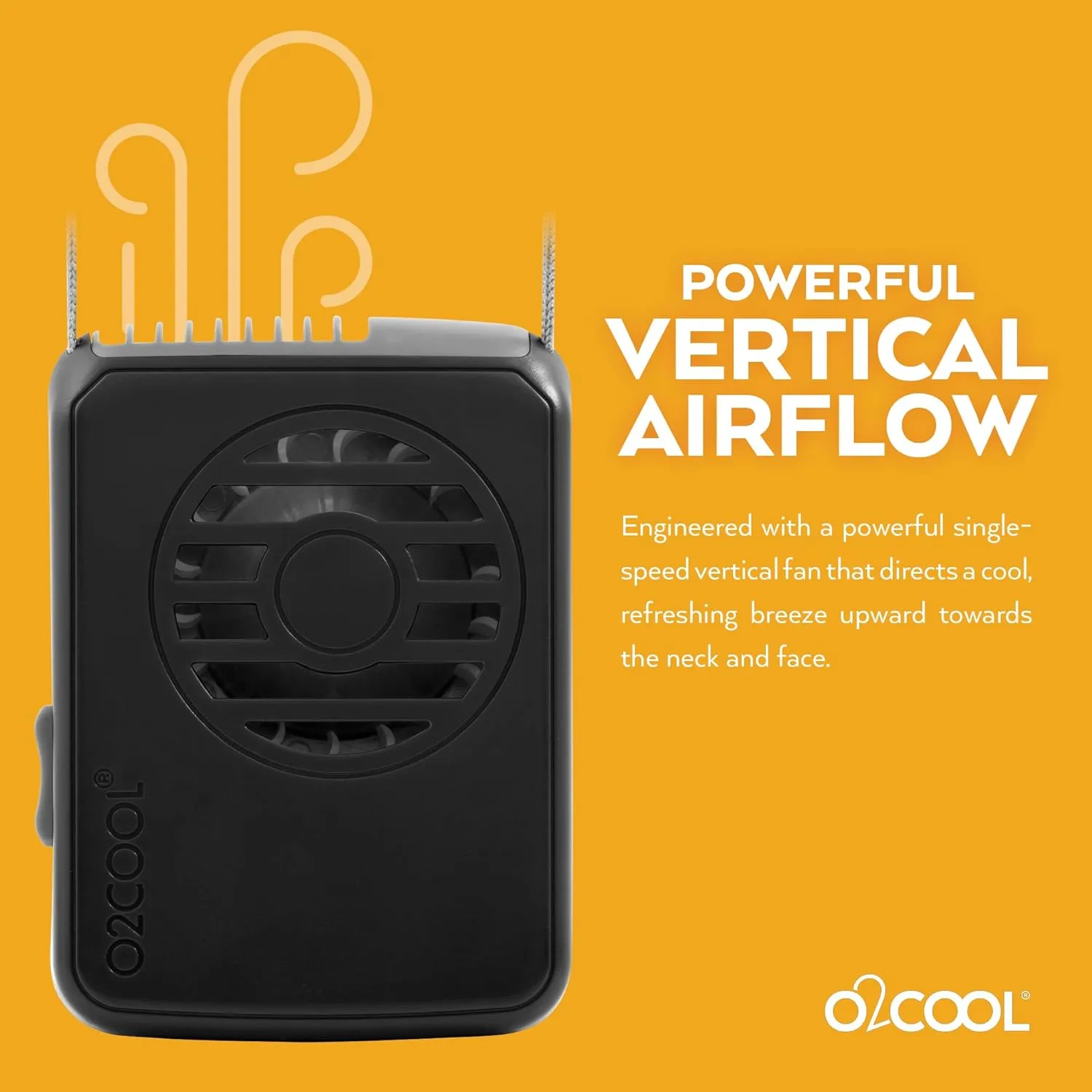 O2COOL Battery Powered Personal Fan With Lanyard, Cools Face and Neck