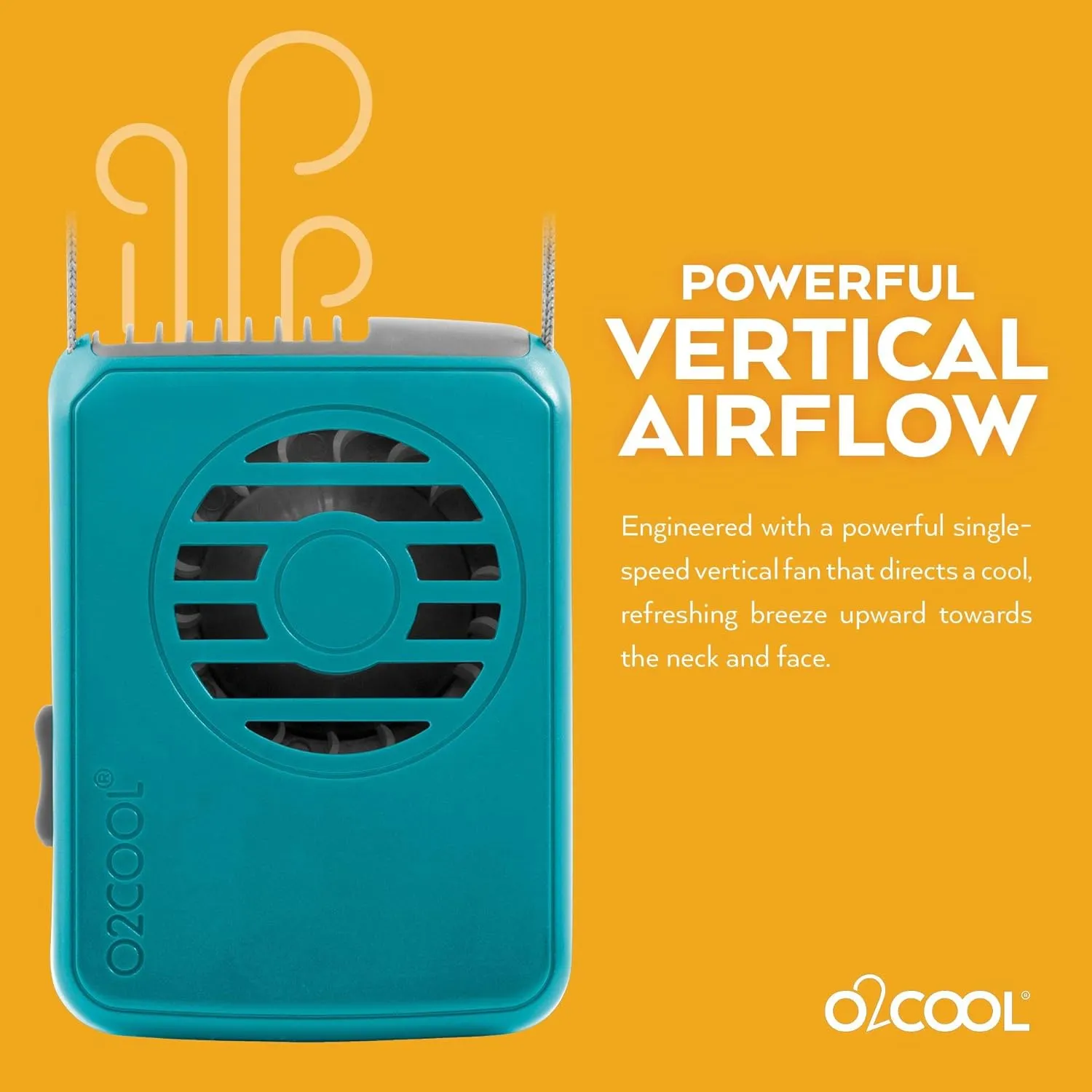 O2COOL Battery Powered Personal Fan With Lanyard, Cools Face and Neck