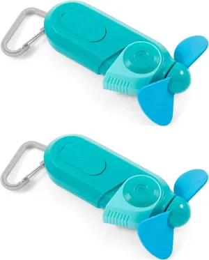 O2COOL Carabiner Sport Misting Fan - Pocket Sized, Portable On-The-Go Battery Powered Cooling Fan with safety blade design