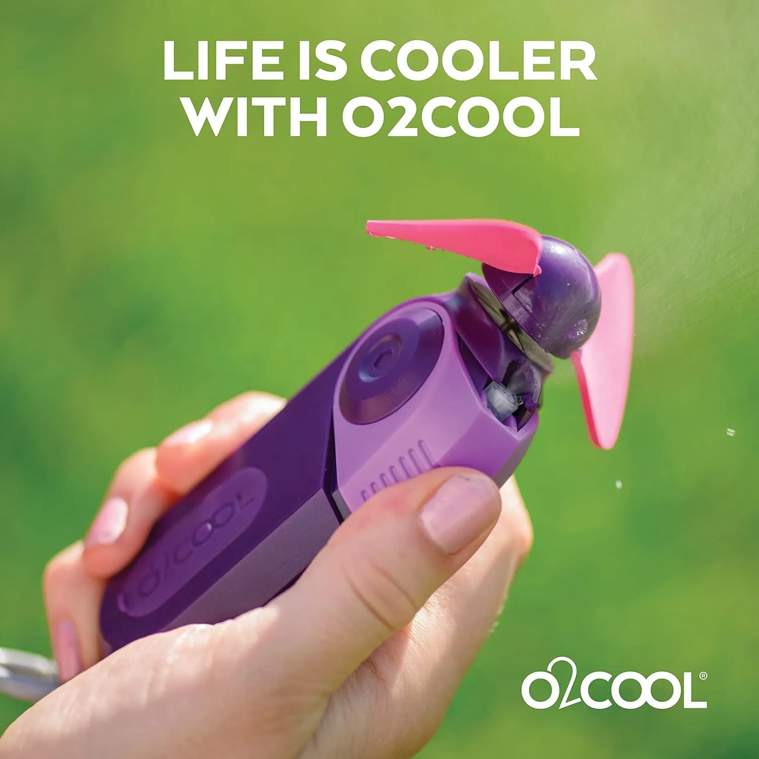 O2COOL Carabiner Sport Misting Fan - Pocket Sized, Portable On-The-Go Battery Powered Cooling