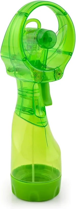 O2COOL Deluxe Handheld Battery Powered Water Misting Fan (Green) Neck fan for hands-free comfort