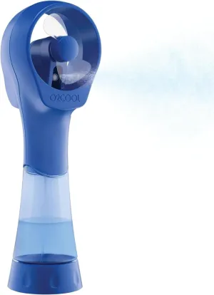 O2COOL Elite Battery Powered Handheld Water Misting Fan (Blue) Neck fan for hands-free comfort