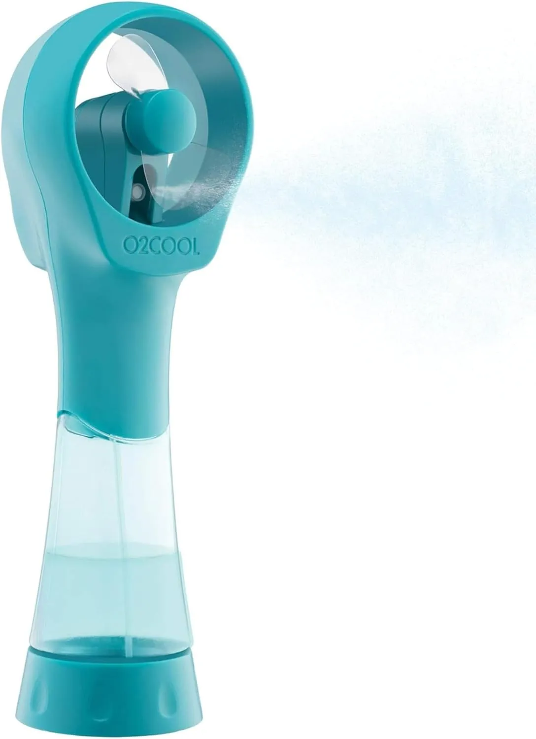 O2COOL Elite Battery Powered Handheld Water Misting Fan (Teal) Neck fan for hands-free comfort