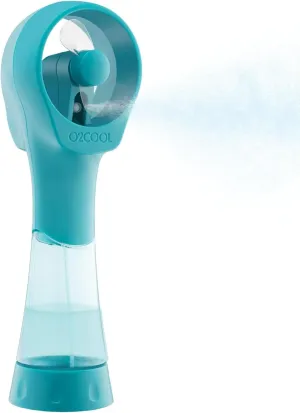 O2COOL Elite Battery Powered Handheld Water Misting Fan (Teal) Neck fan for hands-free comfort