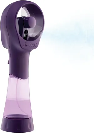 O2COOL Elite Battery Powered Handheld Water Misting Fans (Purple) Neck fan for hands-free comfort