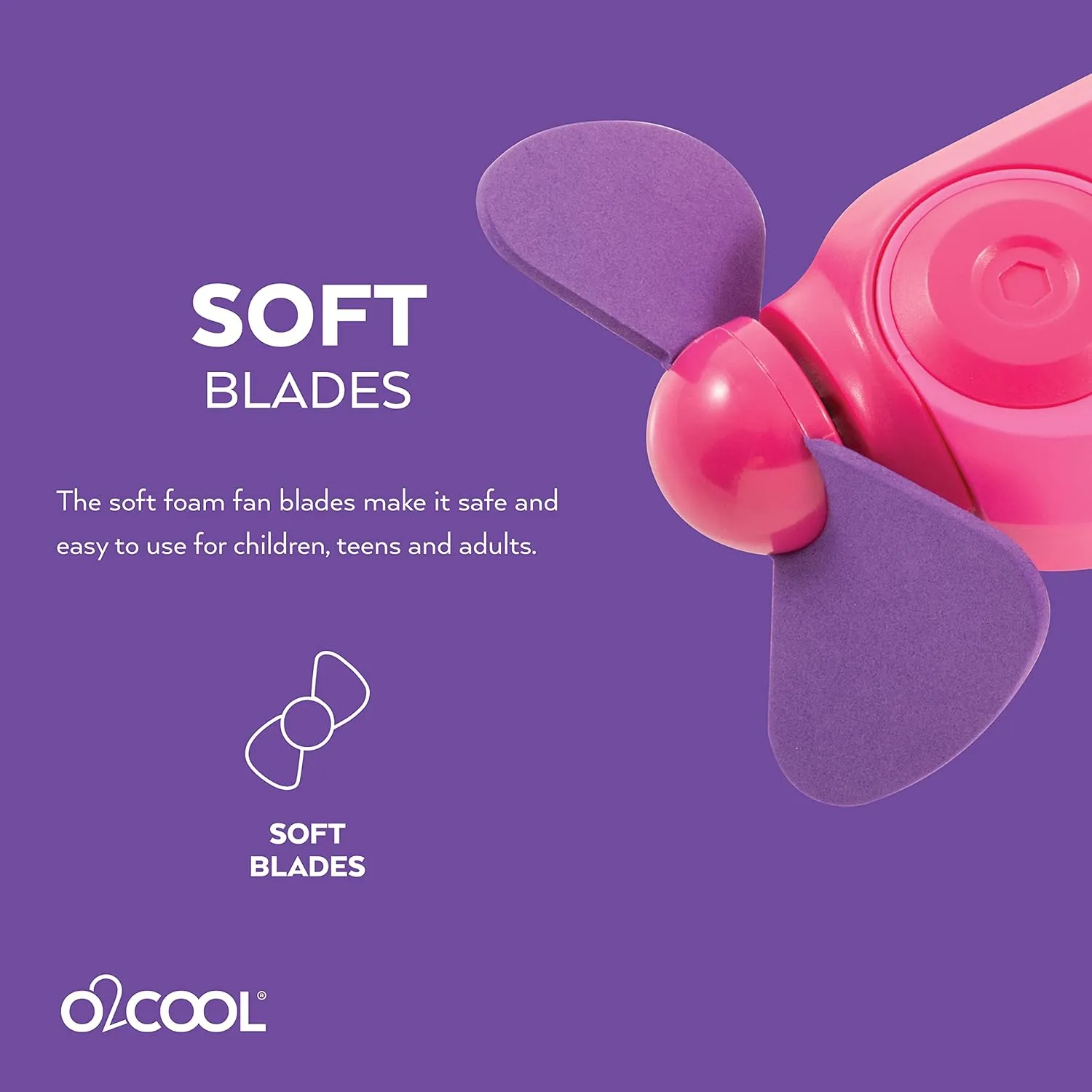 O2COOL Personal Mini Misting Fan - Portable Battery Operated Handheld Cooling Accessory with Fine Mist Spray for Outdoor, Beach, Camping - Convenient Carabiner Clip for Easy Travel - Raspberry 2 Pack