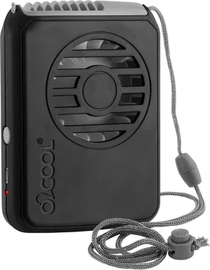 O2COOL Portable Neck Personal Travel USB Battery Powered Adjustable Lanyard Cooling Fan, (Black) Neck fan for hands-free comfort