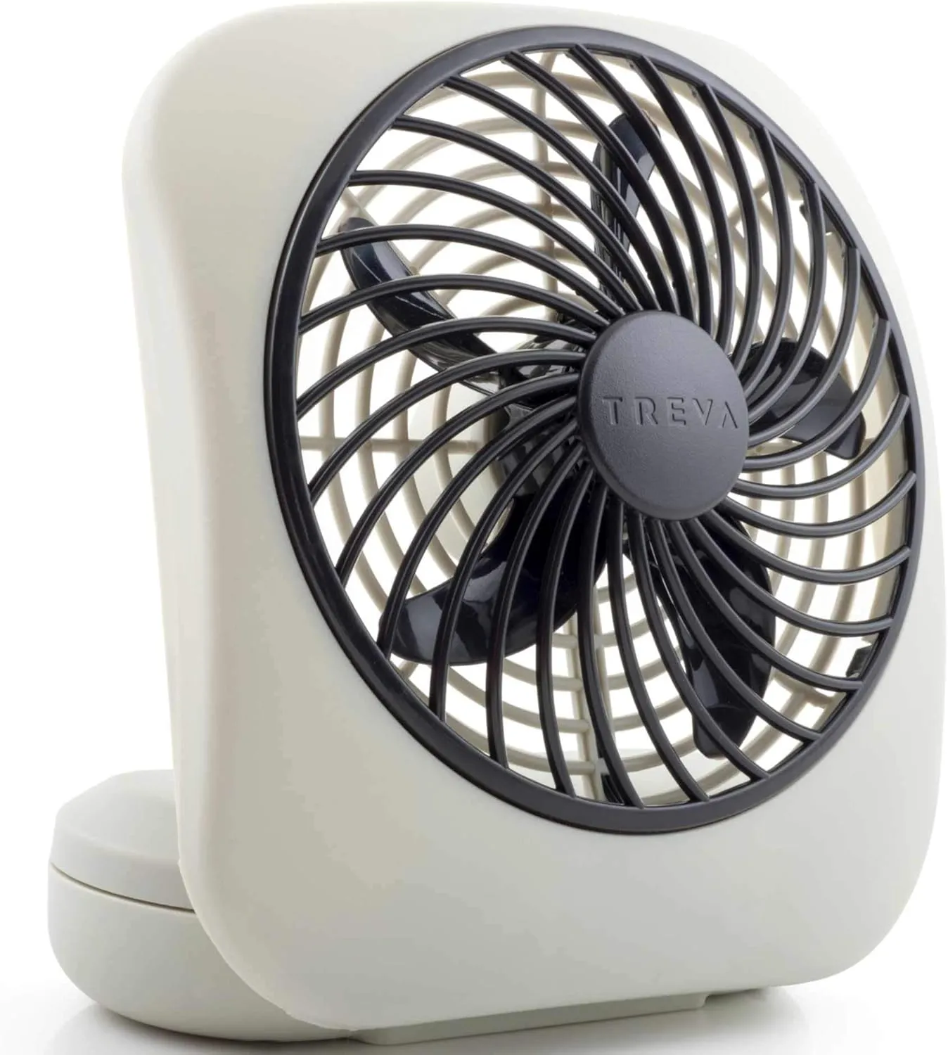 O2COOL Treva 5 Inch Battery Powered Fan Portable Desk Fan 2 Cooling Speeds with Compact Folding & Tilt Design Cubicle Accessories Small Portable (Grey) USB desktop fan for workspace