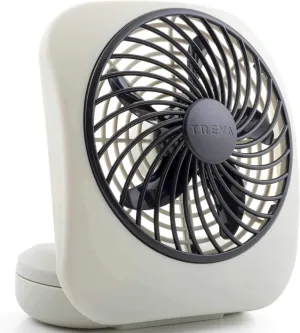 O2COOL Treva 5 Inch Battery Powered Fan Portable Desk Fan 2 Cooling Speeds with Compact Folding & Tilt Design Cubicle Accessories Small Portable (Grey) USB desktop fan for workspace