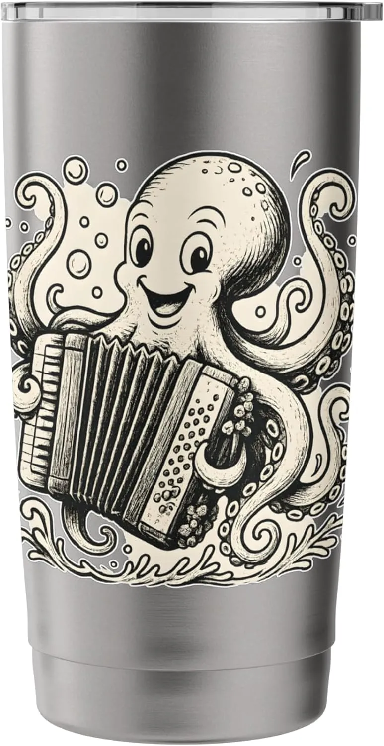 Octopus Accordion Shantycore Cartoon Stainless Steel Insulated Tumbler