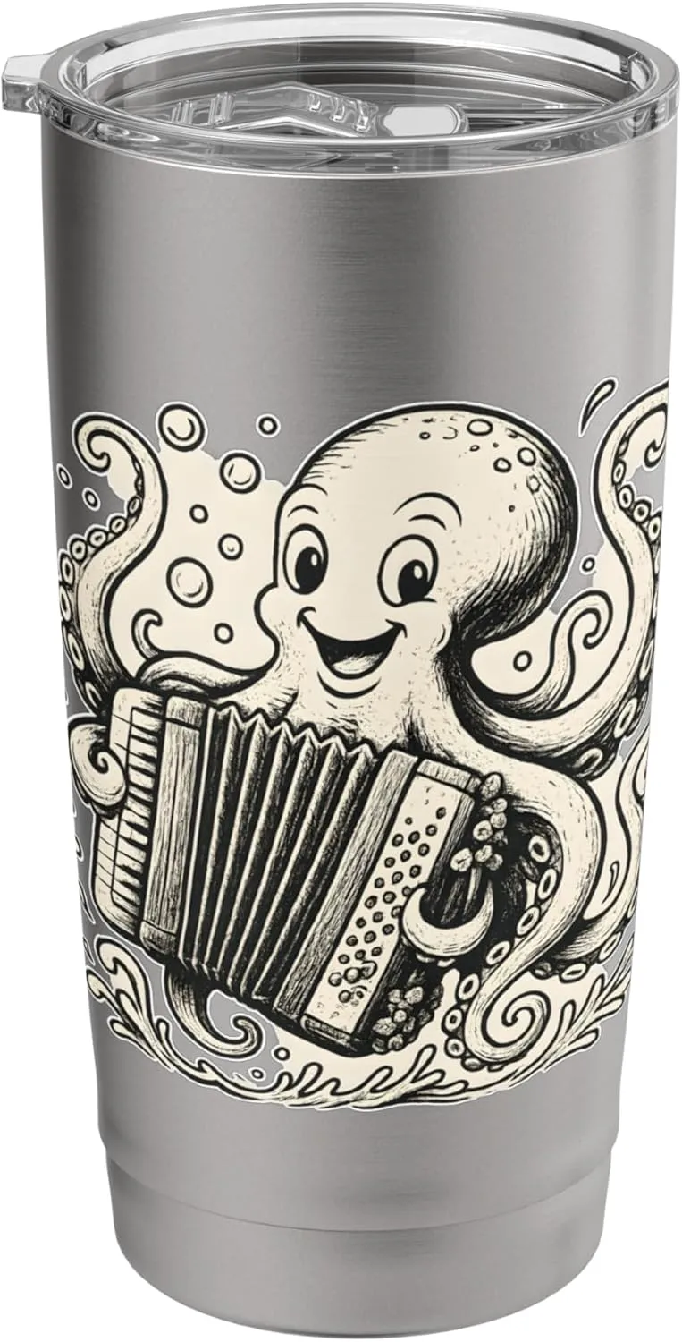 Octopus Accordion Shantycore Cartoon Stainless Steel Insulated Tumbler Octopus-shaped decorative fan