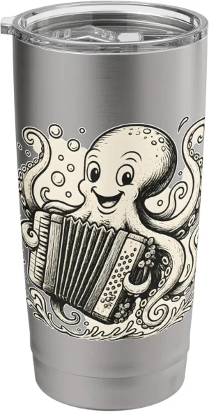 Octopus Accordion Shantycore Cartoon Stainless Steel Insulated Tumbler Octopus-shaped decorative fan