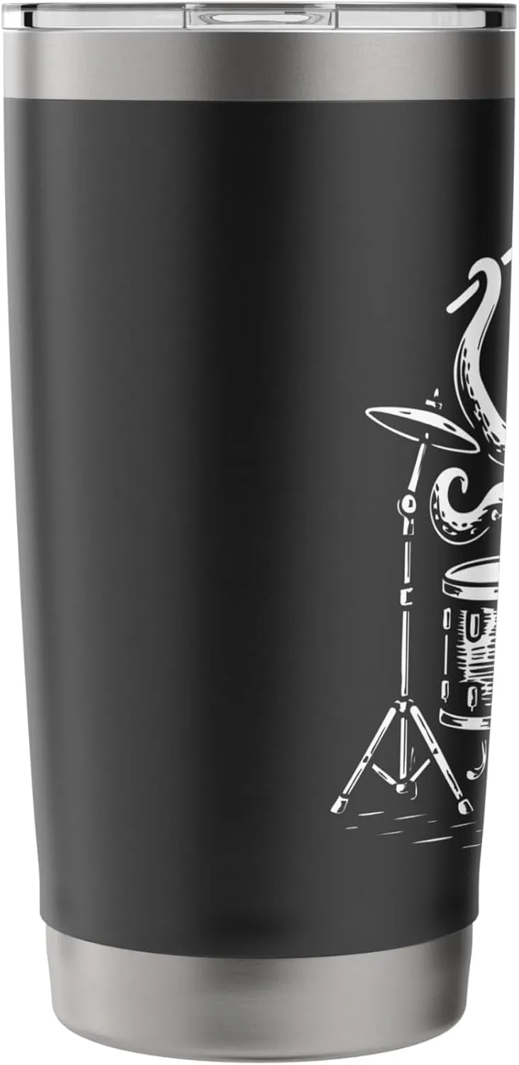Octopus Drummer, Cool Percussionist, Musician Band, Drum Kit Stainless Steel Insulated Tumbler