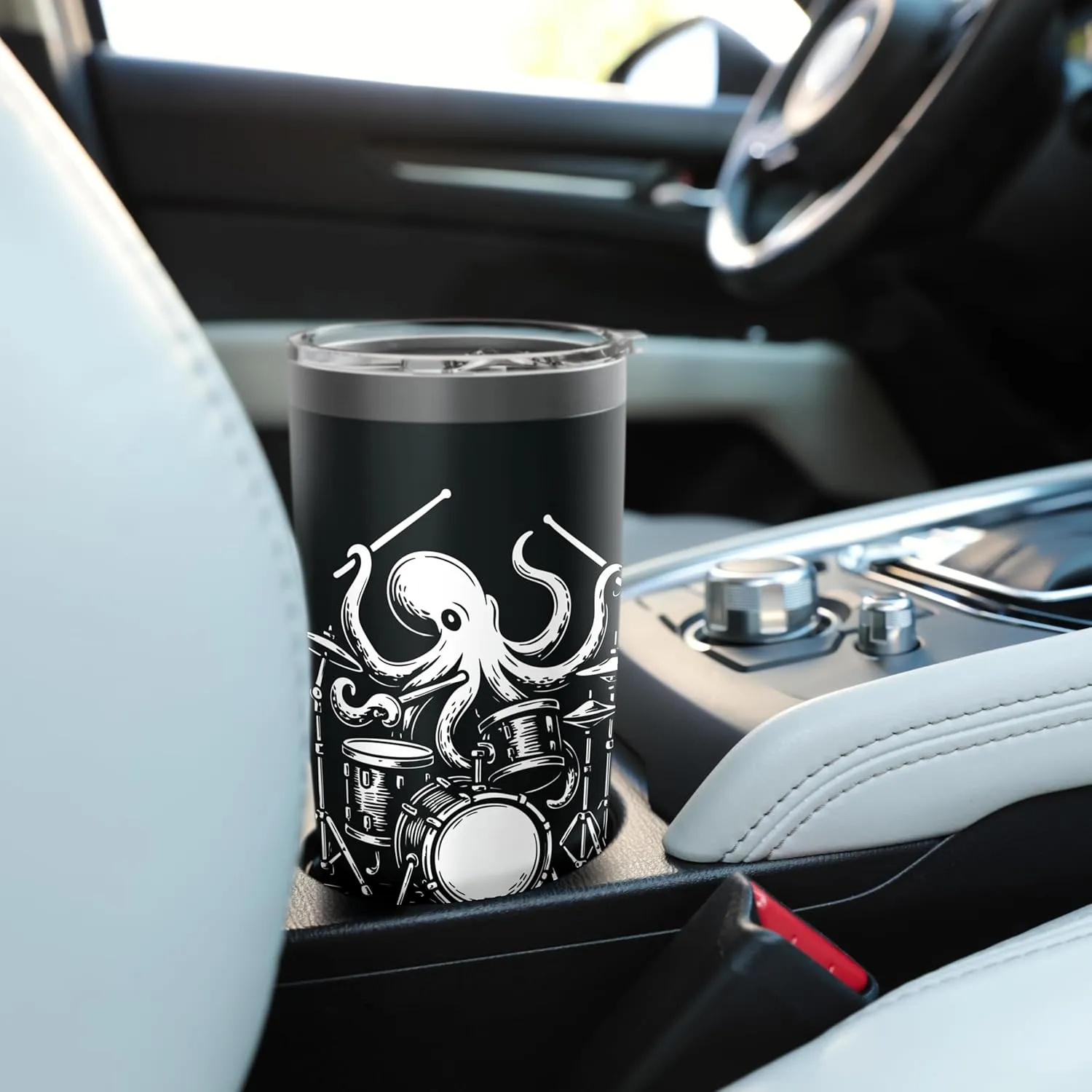 Octopus Drummer, Cool Percussionist, Musician Band, Drum Kit Stainless Steel Insulated Tumbler