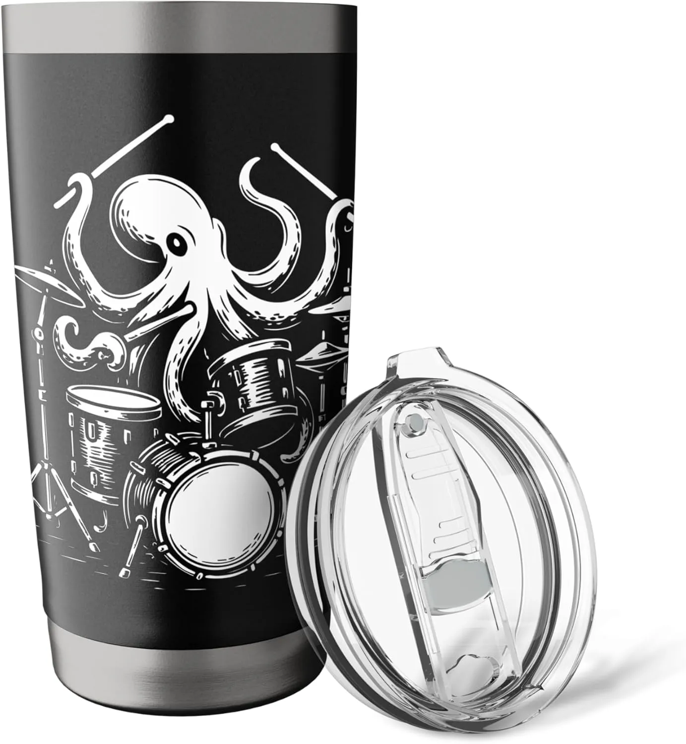 Octopus Drummer, Cool Percussionist, Musician Band, Drum Kit Stainless Steel Insulated Tumbler