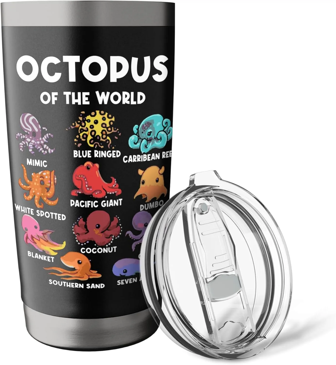 Octopus - Sea Animals of the World Octopus Fan Stainless Steel Insulated Tumbler