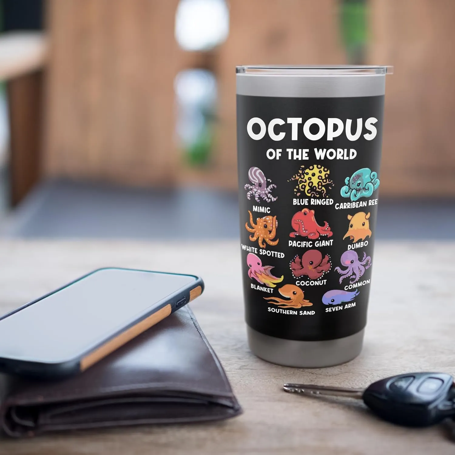 Octopus - Sea Animals of the World Octopus Fan Stainless Steel Insulated Tumbler